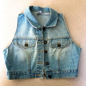 Crop Top Denim Vest